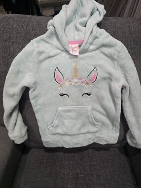 jumping beans Mint Plush Unicorn Hooded Sweatshirt